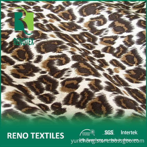100%Polyester 75dx225D Leopard Printing Garment Fabric Puma Suede